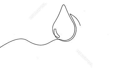 Minimalist female gender icon and water drop one line animation