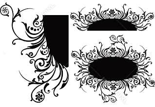 Scroll, cartouche, decor, vector