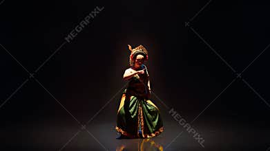 Front View of Traditional Javanese Dancer in Elegant Performance Pose