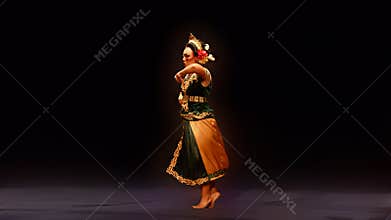 Side Profile of Traditional Javanese Dancer in Elegant Motion