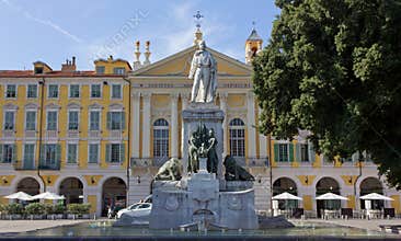 Garibaldi Statue in Garibaldi Square in Nice