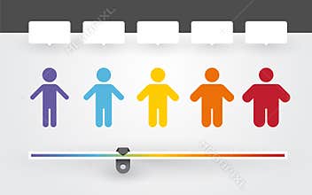 Colorful characters with different weight