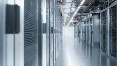 Data center server racks storing big data securely
