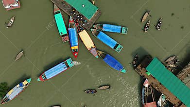 Crowded River Transport Scene In Old Dhaka Bangladesh