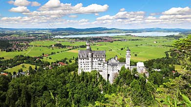 Neuschwanstein Castle Bavarian Alps Germany timelapse