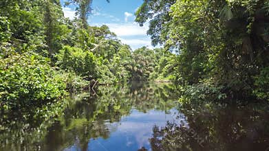 Moving through the channel on the river