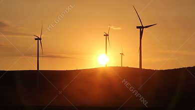 Wind Turbines at sunset