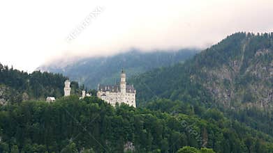Timelapse Neuschwanstein Castle Bavarian Alps Germany