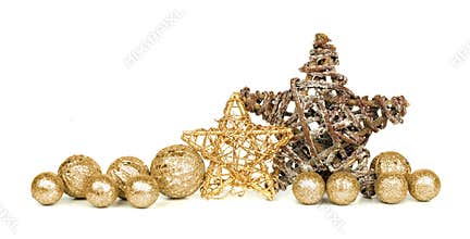 Gold Christmas ornament border