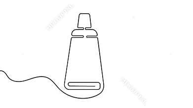 Toothpaste and toothbrush continuous line drawing 4K animation video showing dental care concept
