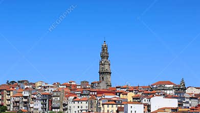 Clerigos Tower dominating the historic cityscape of Porto