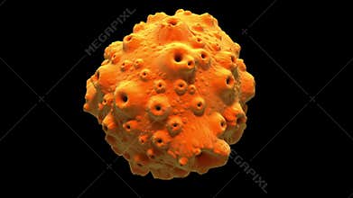 Rotation Fantasy asteroid. 3d animation