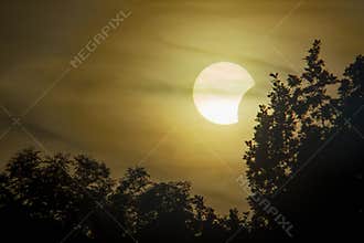 Solar and lunar eclipse 12.8.2026, 19:30, Bohemian Forest - Central Europe.
