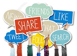 Social Networking Connection Technology Sharing Concept