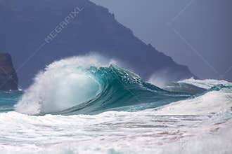 Ocean surf break on shoreline.