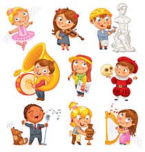 Hobbies. Funny cartoon character