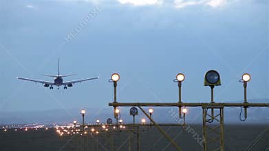 Landing of an airplane