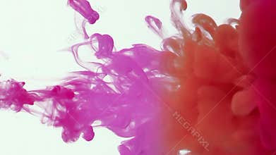 Colorful Paint Ink Drops Splash in Underwater in Water Pool