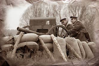 Artillery team. WWI