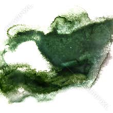 Art Green, black watercolor ink paint blob