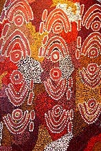 Part of an abstract and ancient native artwork, Australia