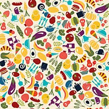 Vector Pattern Food and beverages background