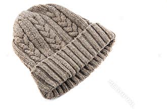 knitted wool hat isolated