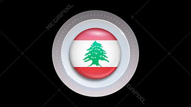 Lebanon Flag Circular UI Button Target Animation for Web Interface and App Design