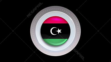 Libya Flag Circular UI Button Target Animation for Web Interface and App Design