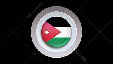 Jordan Flag Circular UI Button Target Animation for Web Interface and App Design