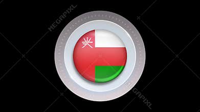 Oman Flag Circular UI Button Target Animation for Web Interface and App Design