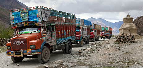 Colorful truck in Indian Himalayas