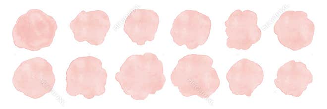 Watercolor peach blotch set
