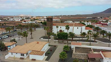 Aerial View of Nuestra Senora de la Oliva Church in Fuerteventura, Canary Islands