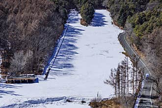 Early Spring Snow - Scenery of the Ski Resort at Jingyuetan National Forest Park, Changchun, China