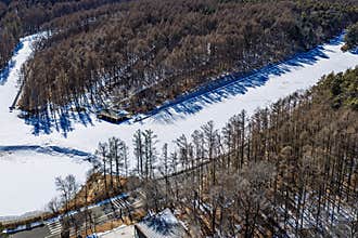 Early Spring Snow - Scenery of the Ski Resort at Jingyuetan National Forest Park, Changchun, China