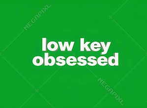 Low Key Obsessed Gen Z Slang Text on Green Screen for Social Media Engagement