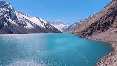 Glacial lake in the Andes mountain range