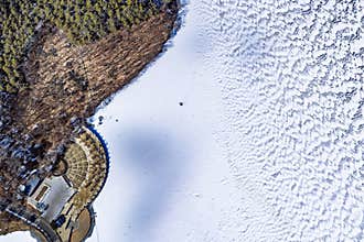 Early Spring Snow - View of Wangtan Square, Jingyuetan National Forest Park, Changchun, China
