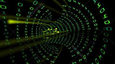 Abstract futuristic data tunnel