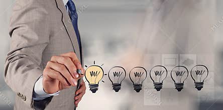 Hand drawing creative business strategy