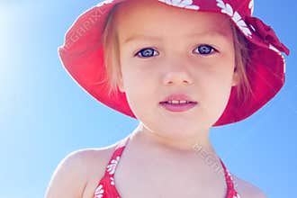 Child little girl beautiful sun beach vacation