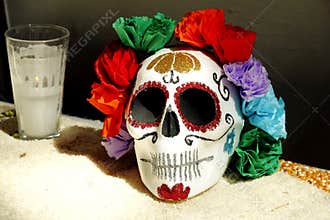 Day of the dead Skull with candle I
