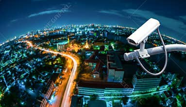 CCTV with fish eye perspective