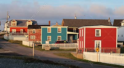 Colourful wooden houses in Bonavista, Newfoundland, Canada