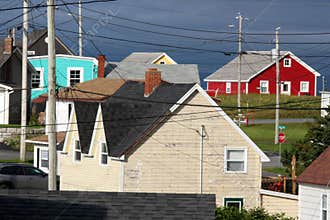 Colourful wooden houses in Bonavista, Newfoundland, Canada
