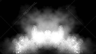 abstract white flames over black. HD 1080.