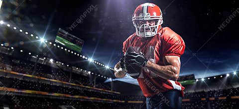 American football sportsman player in stadium