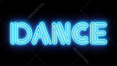 Blue DANCE Neon sign