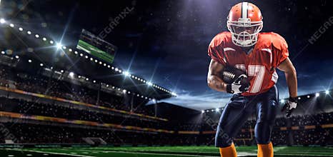 American football sportsman player in stadium